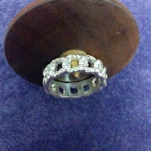Women's ring with rhinestones silver plated